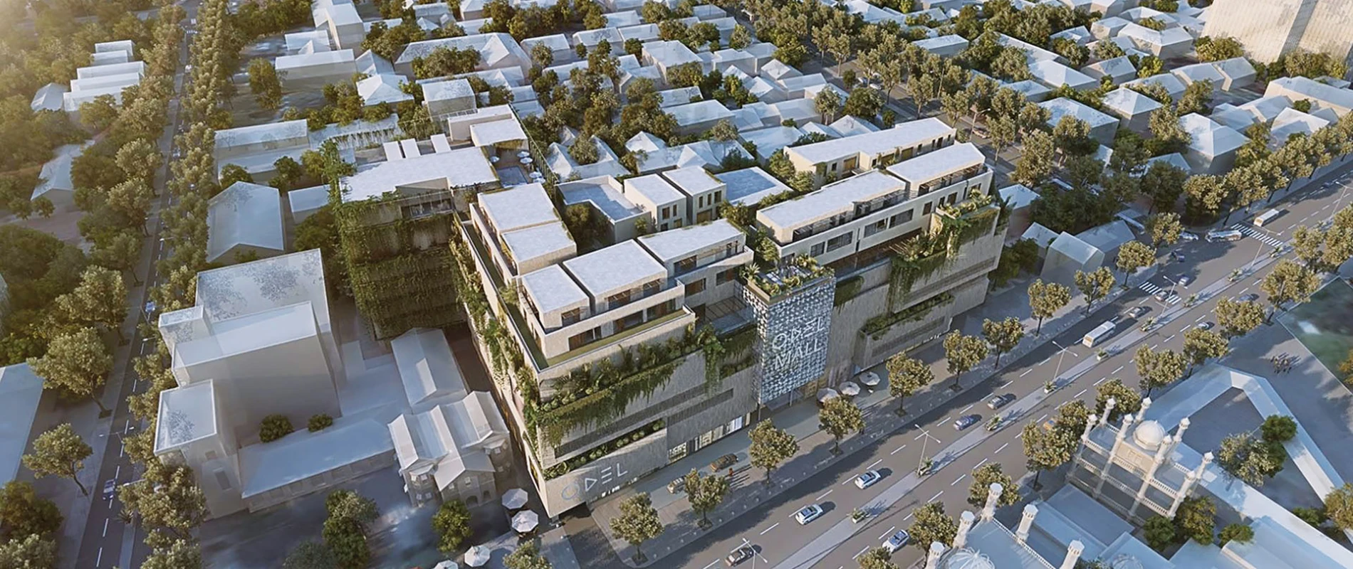 Mall - mixed-used with apartments, multiplex cinema and restaurants - Odel Mall Colombo - view from above