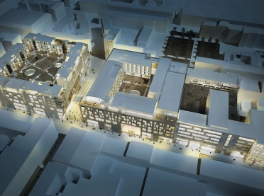 Mixed used quarter - Q 6 Q 7 Mannheim - visualization by night
